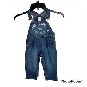 Guess Jeans Denim Overalls 24 months Plaid Accent Kids Toddler Baby